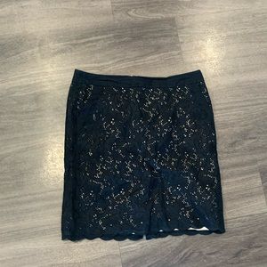 Ann Taylor LOFT - Black Lace/Eyelet Skirt